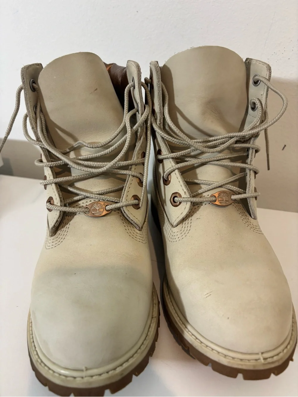 Timberland Women 7.5 Rose Gold Insulated Boots Lace Up Casual Fall Waterproof